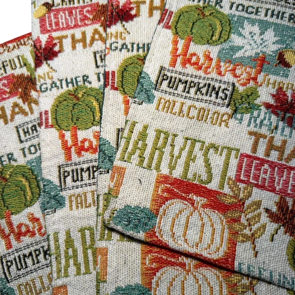 Fall Autumn Thanksgiving Woven Placemats set of 4 - 17